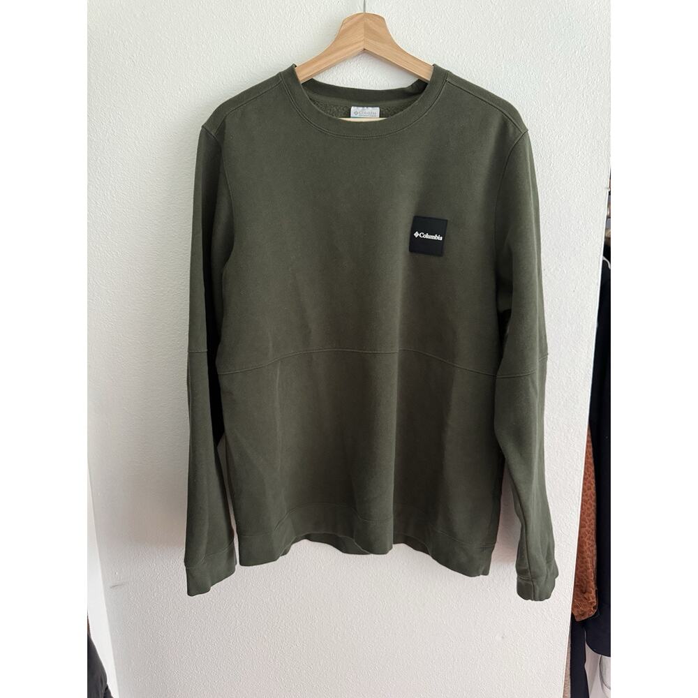Columbia Men's Olive Green Crewneck Pullover Size Medium Long Sleeve